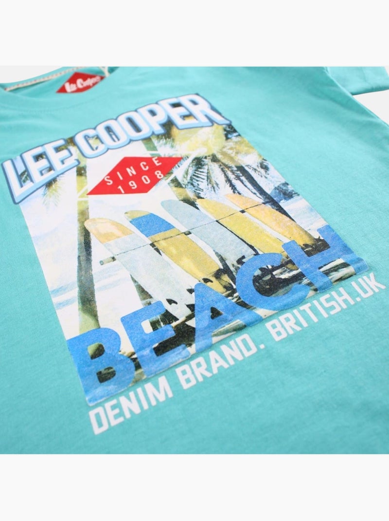 Lee Cooper - T-shirt manga curta  menino Azul-turquesa - Kiabi