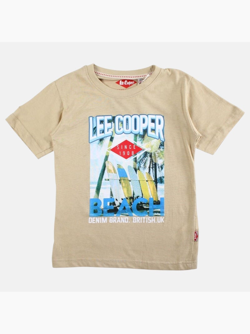 Lee Cooper - T-shirt manga curta  menino Bege - Kiabi