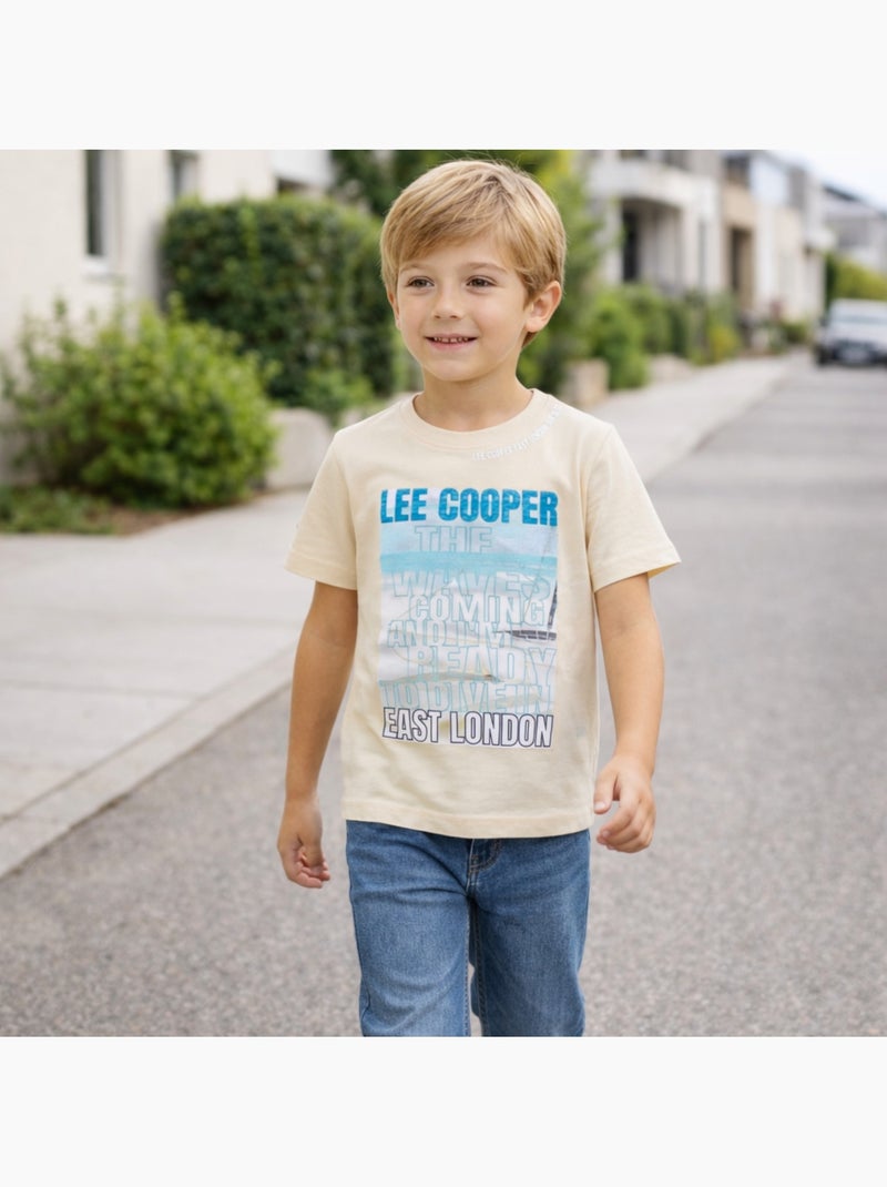 Lee Cooper - T-shirt manga curta  menino Bege - Kiabi