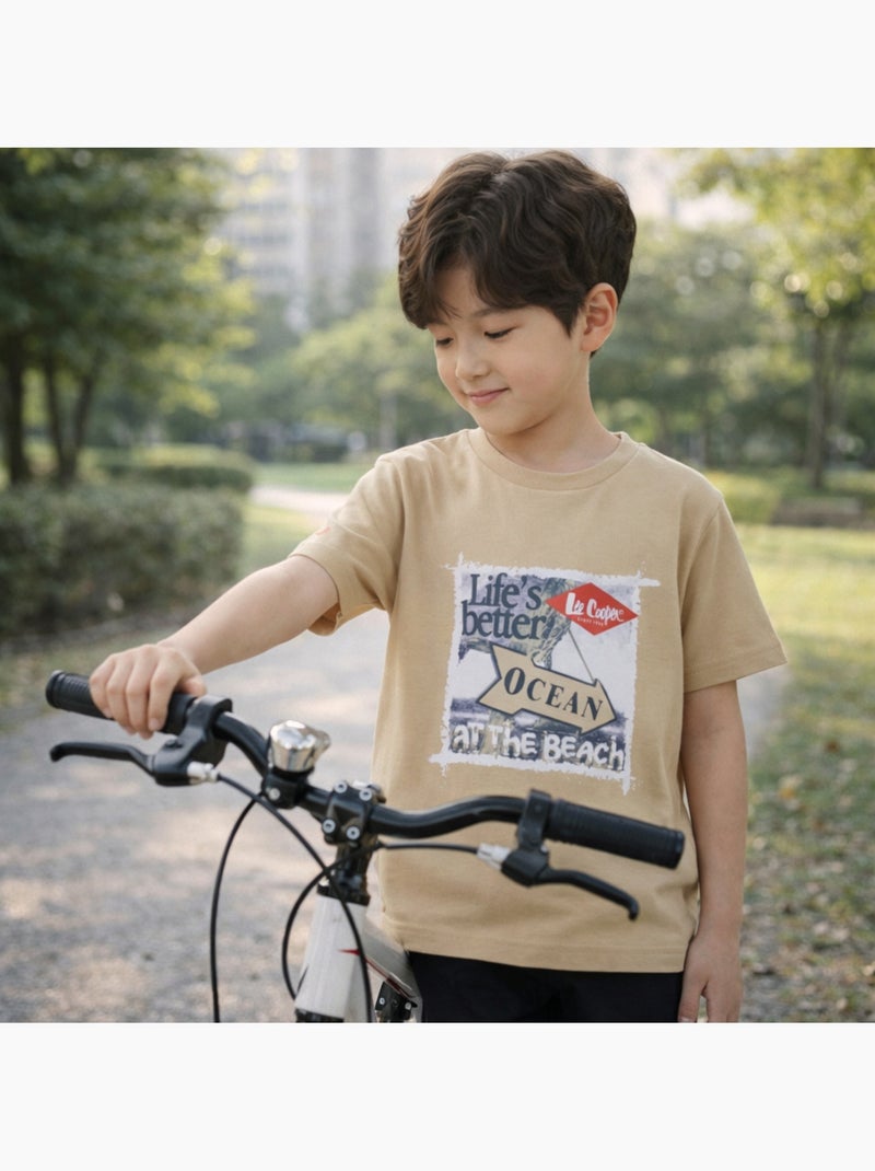 Lee Cooper - T-shirt manga curta  menino Bege - Kiabi