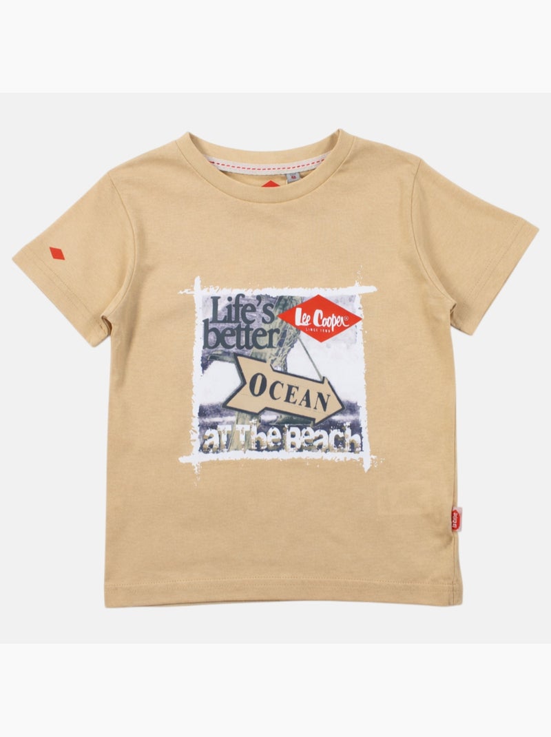 Lee Cooper - T-shirt manga curta  menino Bege - Kiabi