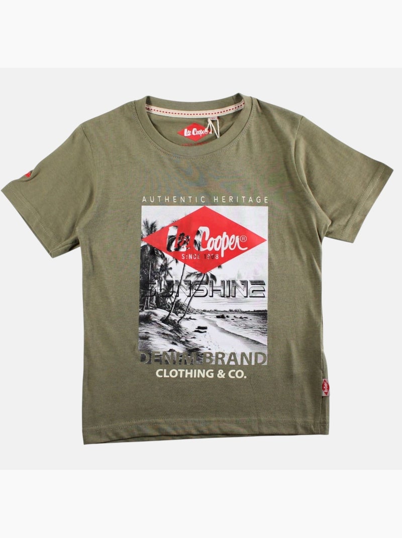 Lee Cooper - T-shirt manga curta  menino Cáqui - Kiabi