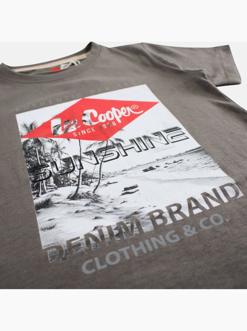 Lee Cooper - T-shirt manga curta  menino Cinza antracite - Kiabi