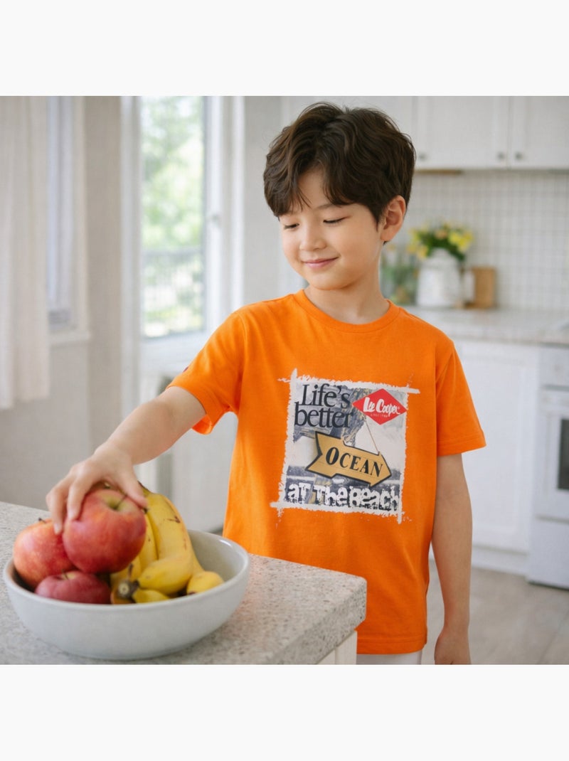 Lee Cooper - T-shirt manga curta  menino Laranja - Kiabi