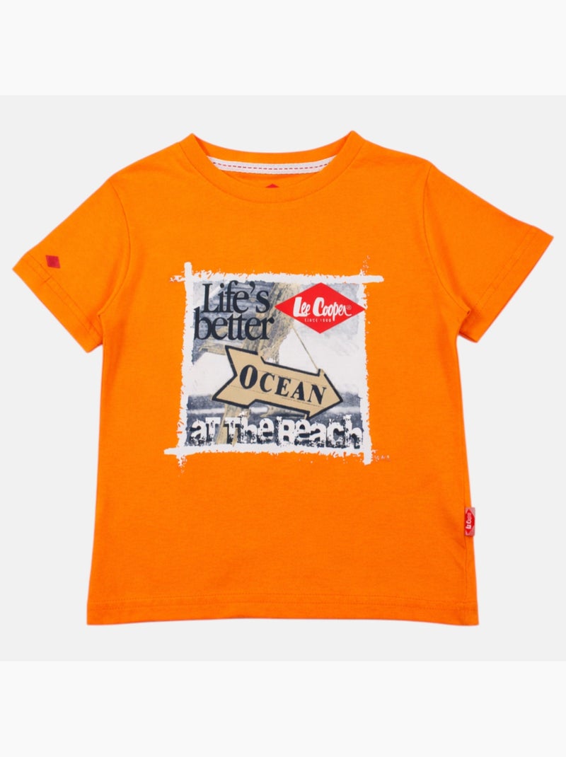Lee Cooper - T-shirt manga curta  menino Laranja - Kiabi
