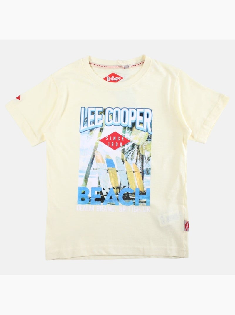 Lee Cooper - T-shirt manga curta  menino Marfim - Kiabi