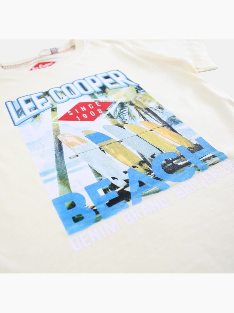 Lee Cooper - T-shirt manga curta  menino Marfim - Kiabi