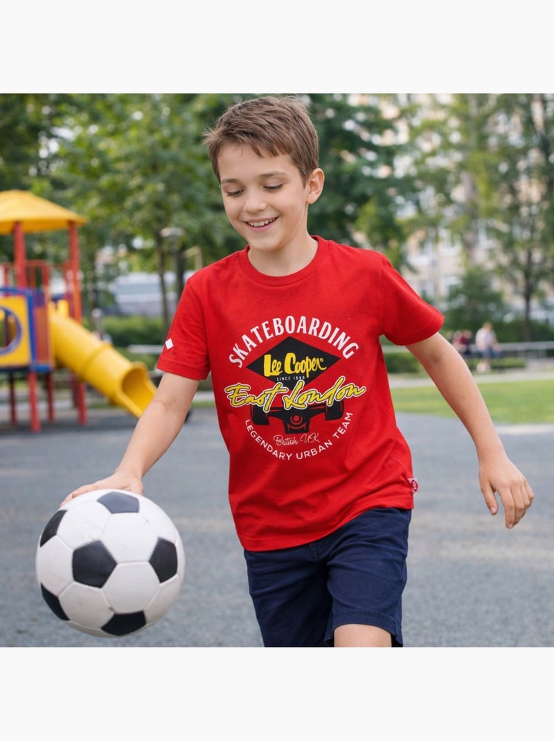 Lee Cooper - T-shirt manga curta  menino Vermelho - Kiabi