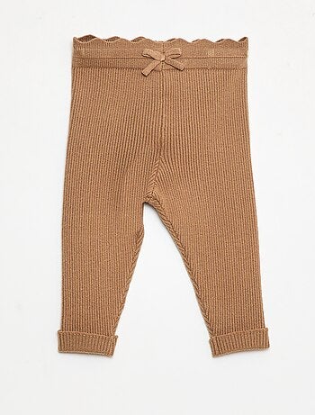 Legging canelado com laço fantasia