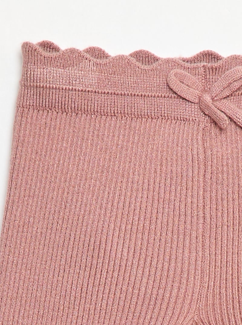 Legging canelado com laço fantasia Rosa - Kiabi