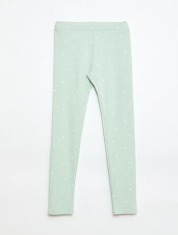 Legging canelado com padrão