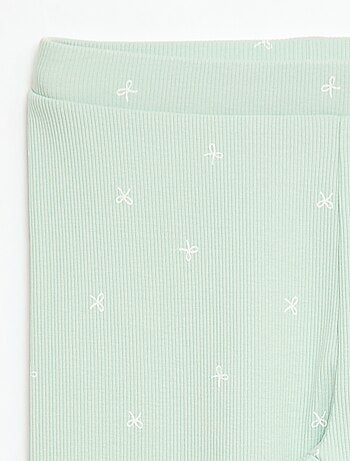 Legging canelado com padrão