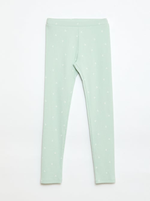 Legging canelado com padrão - Kiabi