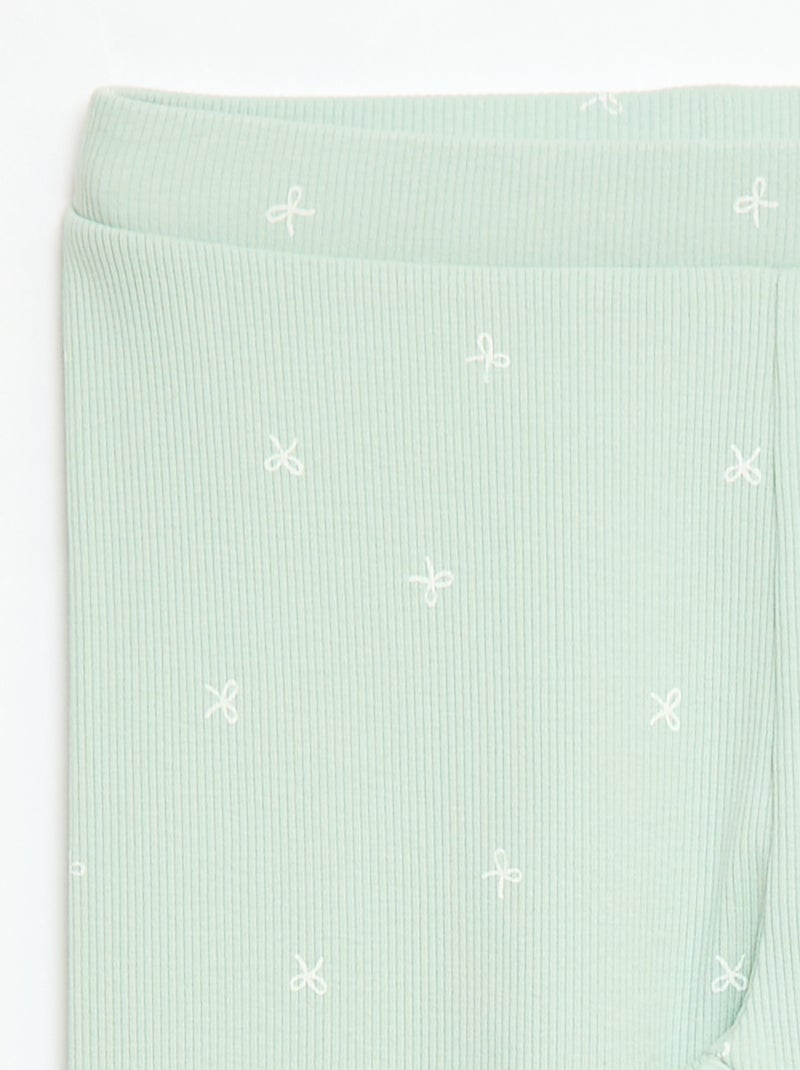 Legging canelado com padrão Azul - Kiabi