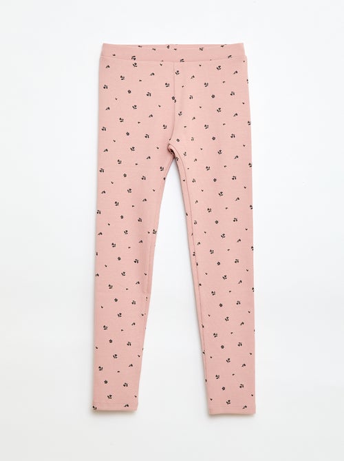 Legging canelado com padrão - Kiabi