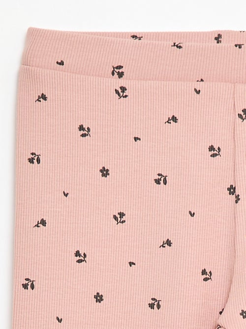 Legging canelado com padrão - Kiabi