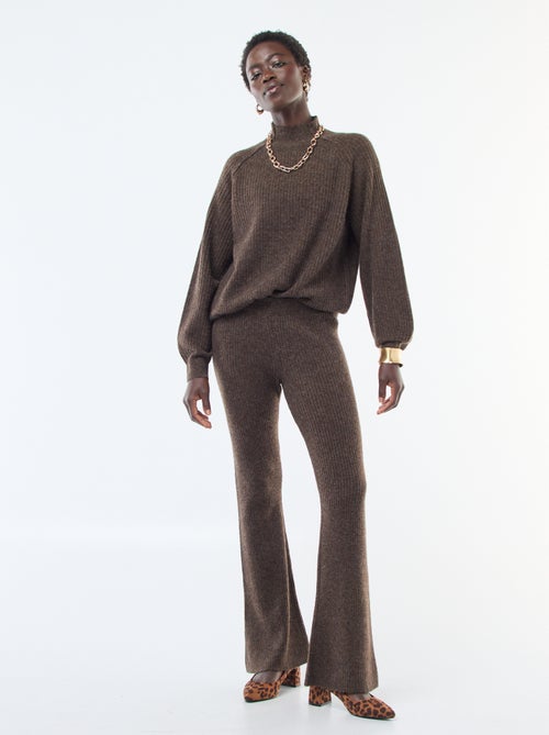 Legging canelado em material macio - Kiabi