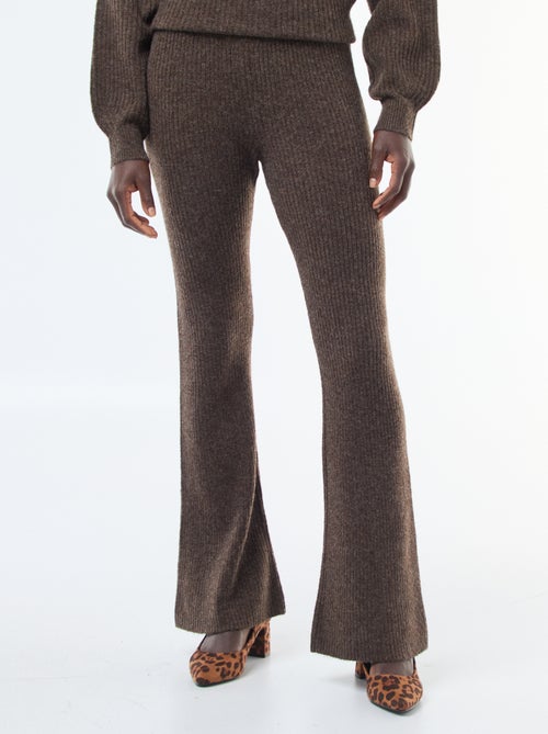 Legging canelado em material macio - Kiabi