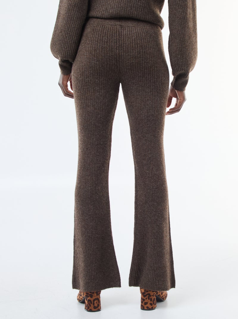 Legging canelado em material macio Castanho - Kiabi