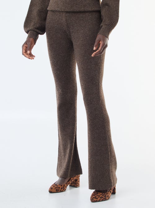 Legging canelado em material macio - Kiabi