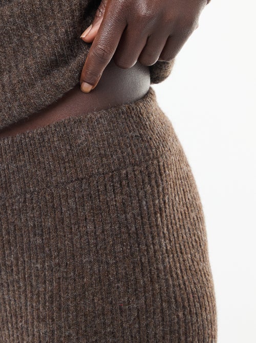 Legging canelado em material macio - Kiabi