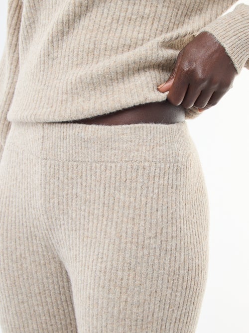 Legging canelado em material suave - Kiabi