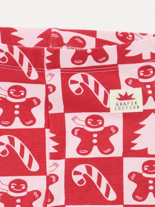 Legging com estampado de Natal integral em jersey de algodão - Kiabi
