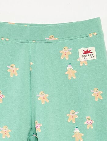 Legging com padrão integral de Natal em algodão