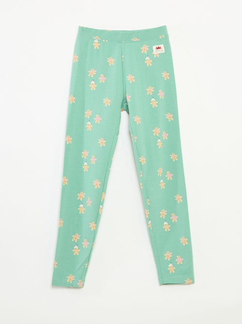 Legging com padrão integral de Natal em algodão - Kiabi