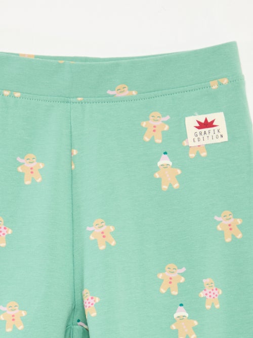 Legging com padrão integral de Natal em algodão - Kiabi