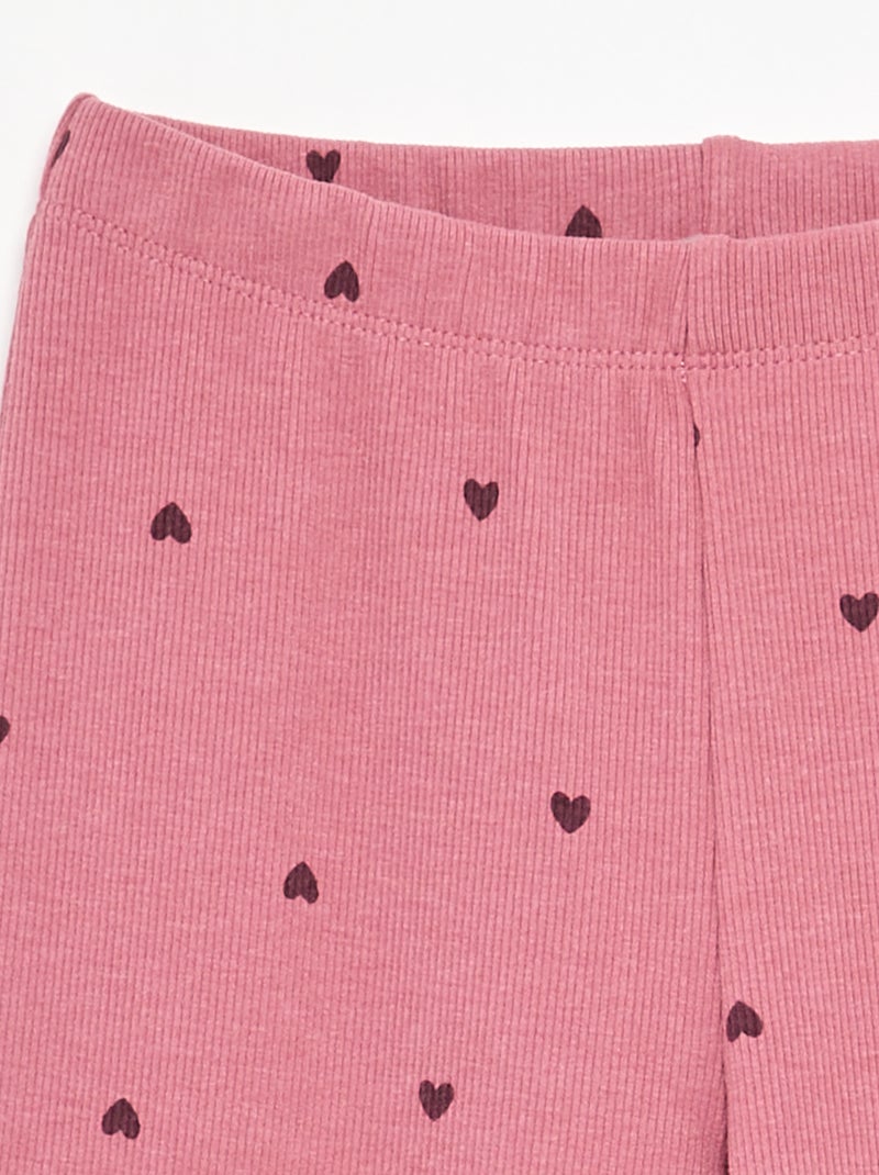 Legging comprida com padrão Rosa - Kiabi