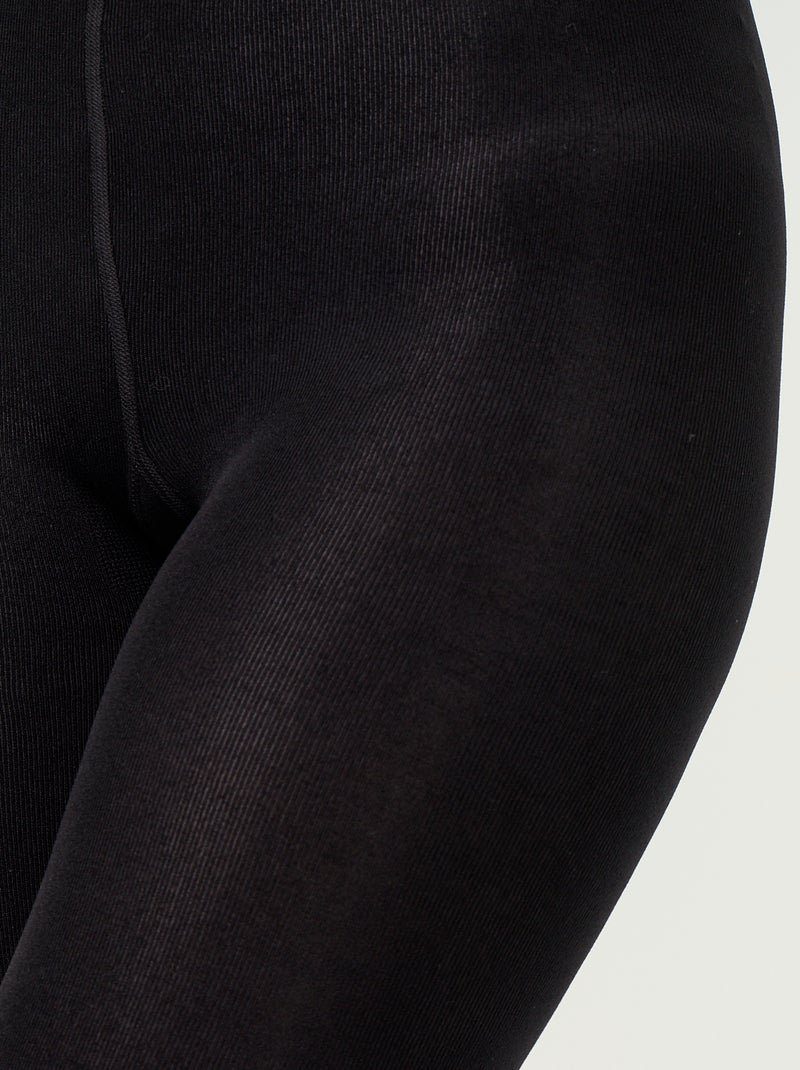 Legging comprida de polar Preto - Kiabi