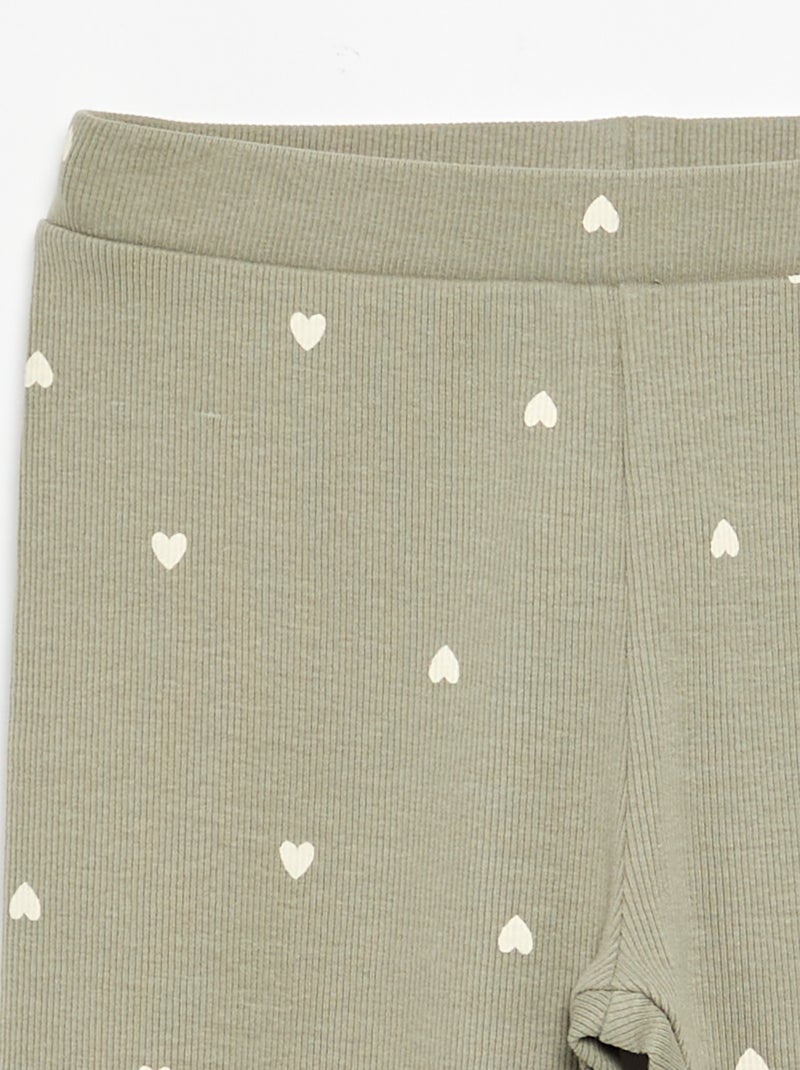 Legging comprida estampada Verde - Kiabi