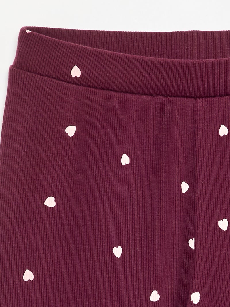 Legging comprida estampada Violeta - Kiabi