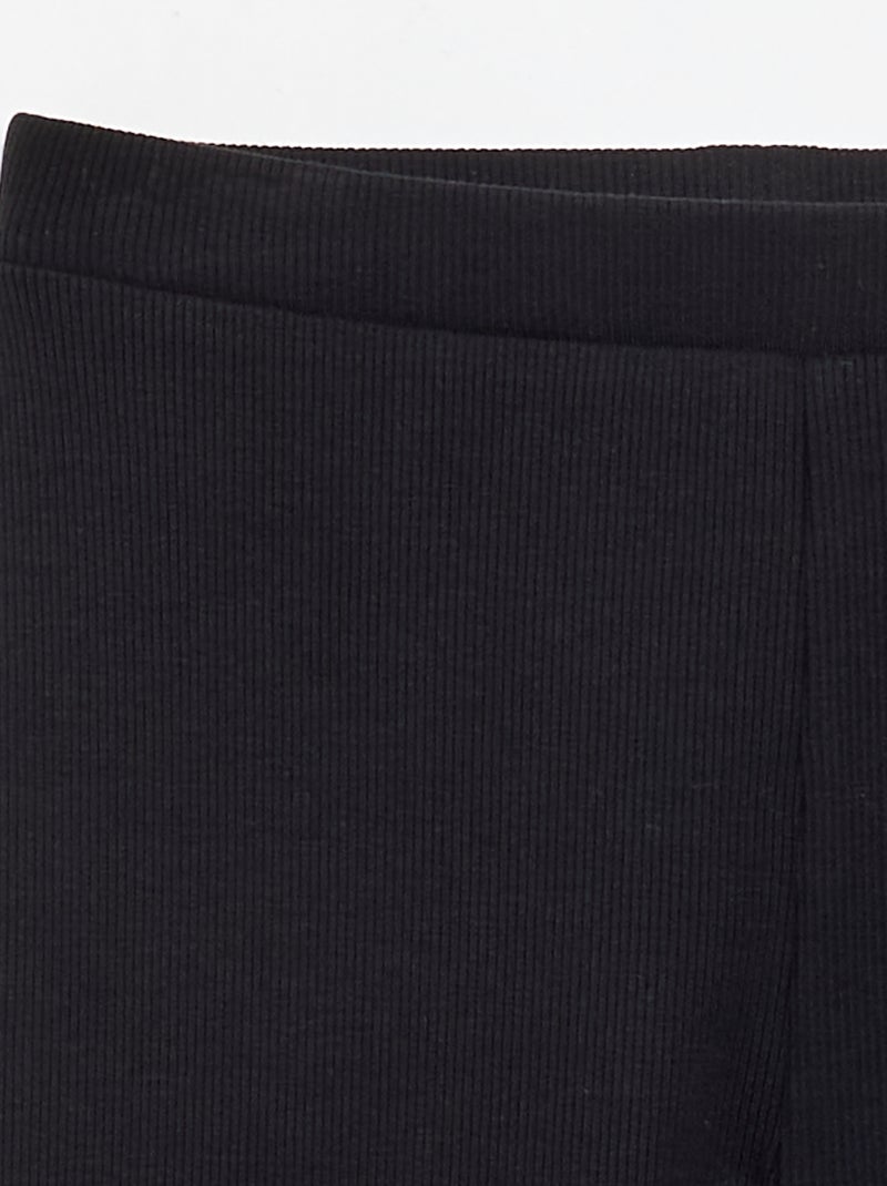 Legging comprido canelado liso Preto - Kiabi