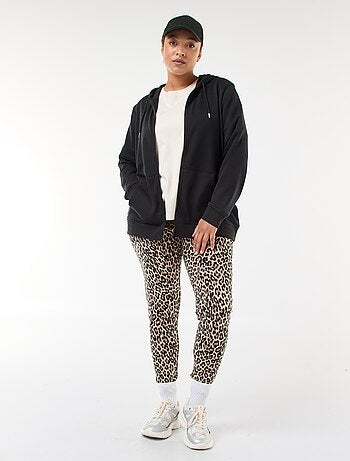 Legging comprido com estampado de leopardo