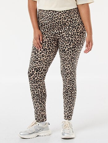 Legging comprido com estampado de leopardo