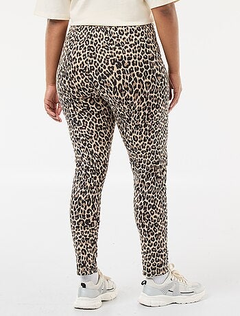 Legging comprido com estampado de leopardo