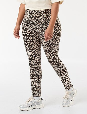 Legging comprido com estampado de leopardo