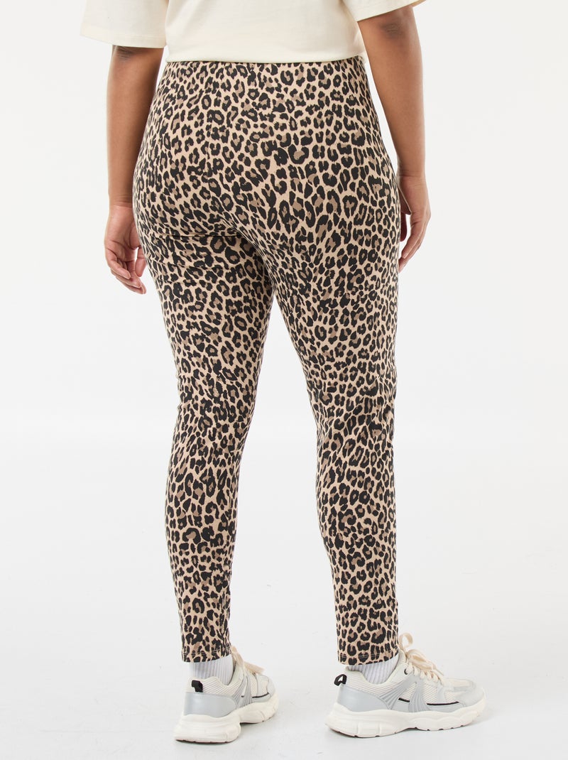 Legging comprido com estampado de leopardo Bege - Kiabi