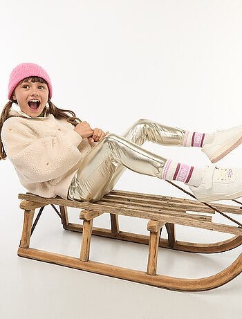 Legging comprido em imitação de couro