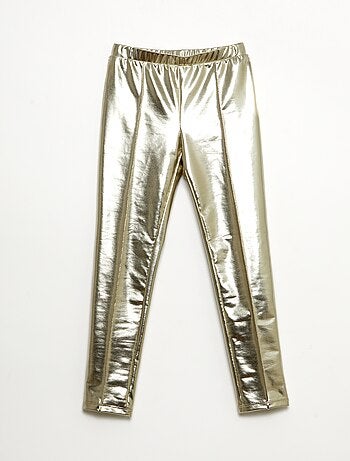 Legging comprido em imitação de couro