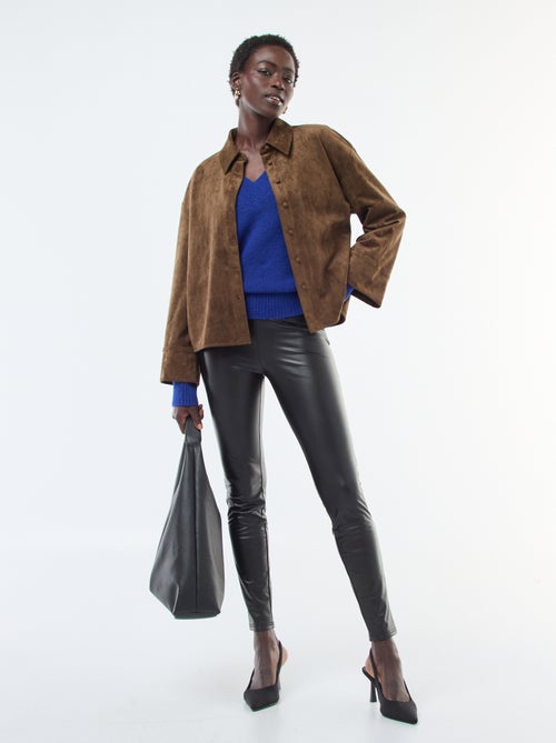 Legging comprido em imitação de couro - Kiabi