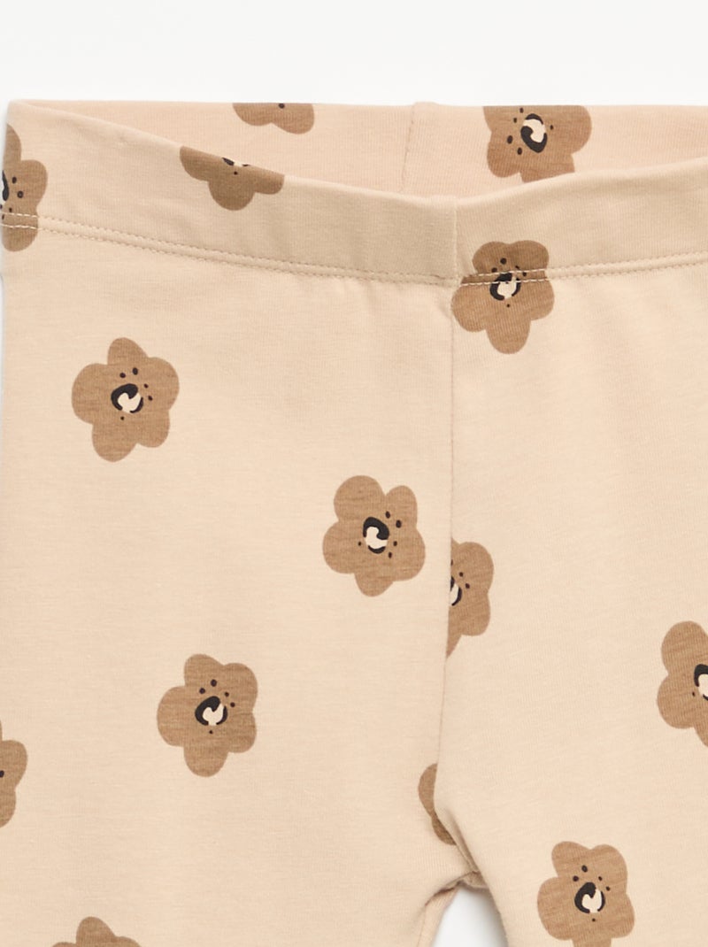 Legging comprido estampado Bege - Kiabi