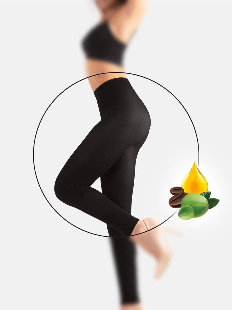 Legging confortável com ativos emagrecedores Preto - Kiabi