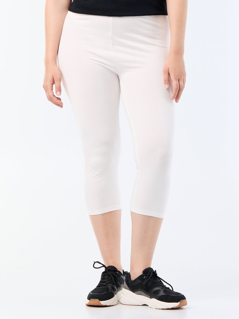 Legging curto de malha Branco - Kiabi