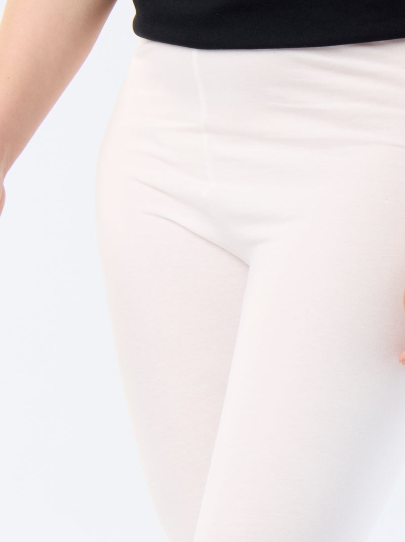 Legging curto de malha Branco - Kiabi