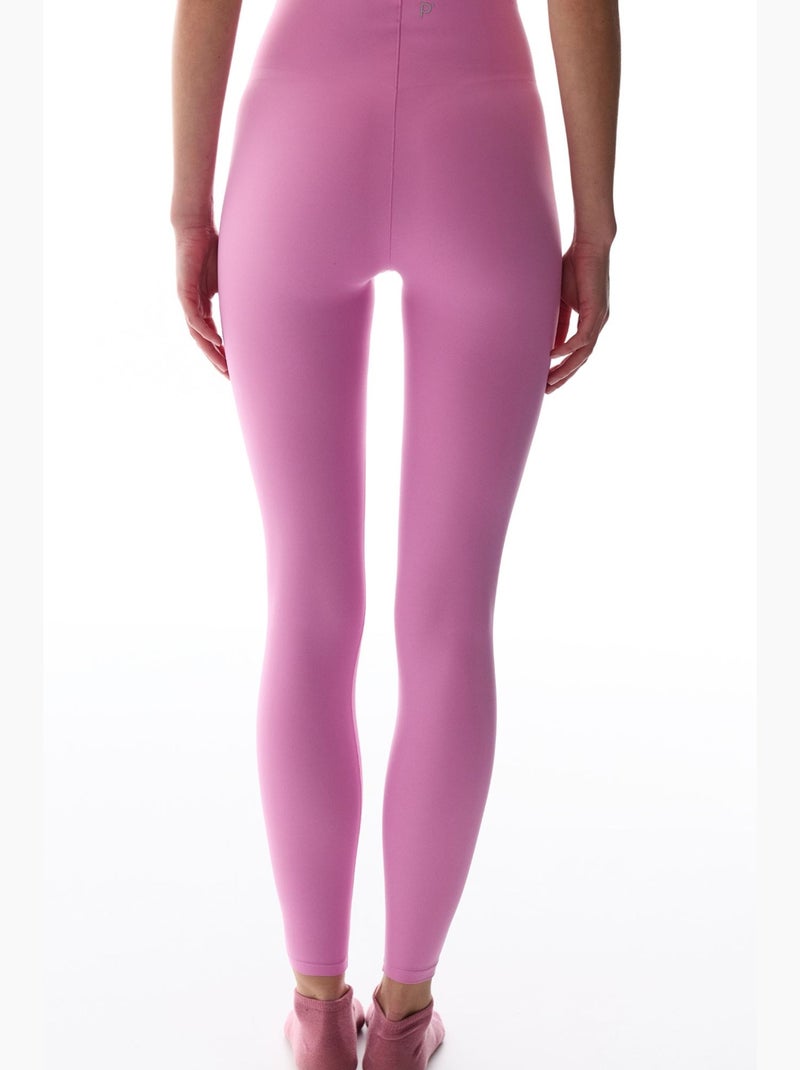 Legging de cintura alta, corte em v, suporte médio penti Rosa-fluo/Solinotes - Kiabi