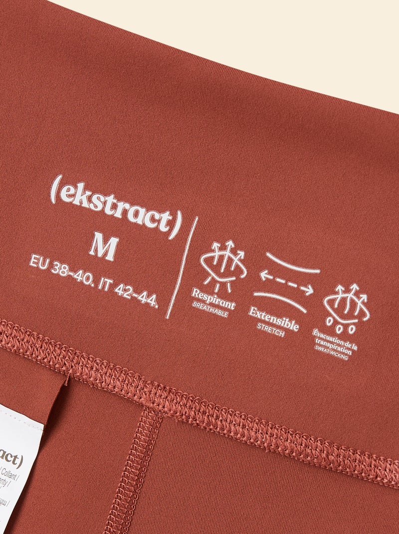 Legging de desporto cintura torcida - (ekstract) Castanho - Kiabi
