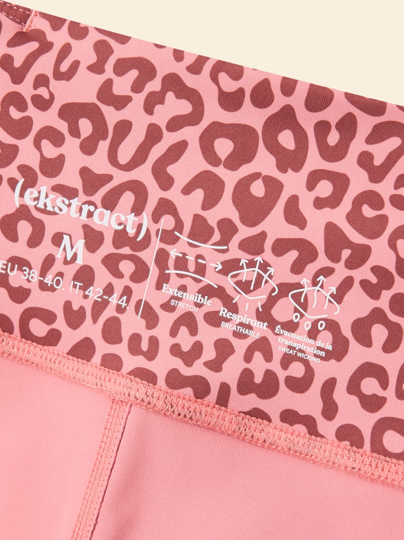 Legging de desporto com estampado de leopardo - (ekstract) Rosa - Kiabi